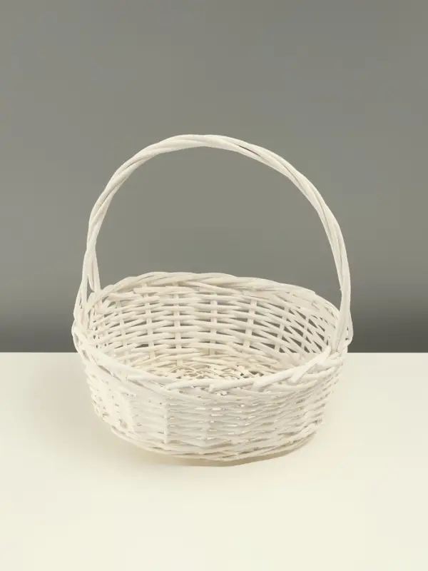 Набор корзин из 3 шт, 35х35х14/35 см, 30х30х12,5/30 см, 25х25х11/25 см, белый, ива