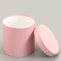 Коробка подарочная круглая, шляпная, нежно розовая, 23&times;23 см