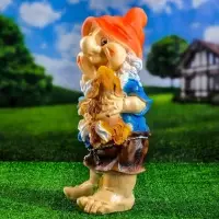 Садовая фигура из полистоуна &laquo;Гном с собачкой&raquo;, 46&times;22&times;23 см