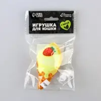 Игрушка для кошек с мятой «Мороженое» из текстиля, 9х5,1 см.