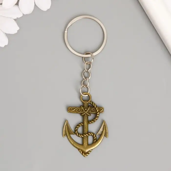 Металлический брелок для ключей на кольце «Якорь и веревка», 4×3 см, МИКС