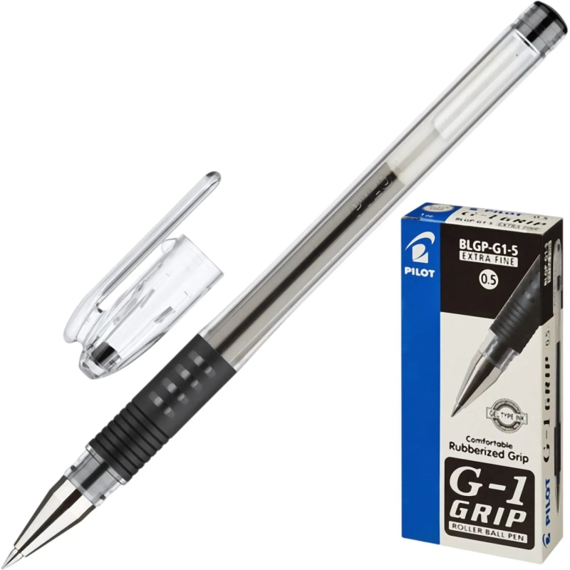 Ручка гелевая неавтомат. PILOT BLGP-G1-5 резин.манжет. черная 0,3мм