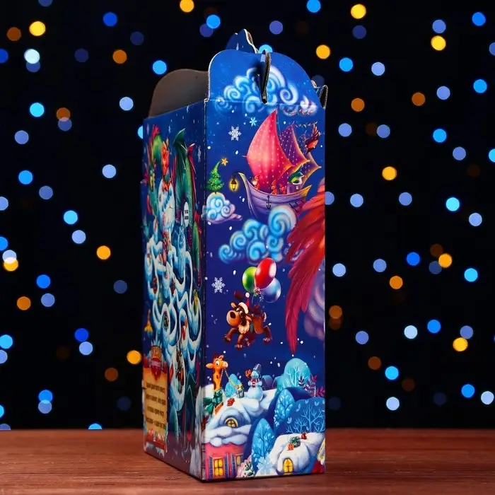 Подарочная новогодняя коробка «Трапеция с драконом» 25×11×33 см Подарочная новогодняя коробка «Трапеция с драконом» 25×11×33 см