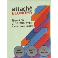 Бумага для заметок с клеевым краем  38x51 мм, 400 л, 5 цветов в асс