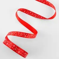 Лента атласная &laquo;Сердца&raquo;, 15 мм, 23&plusmn;1 м, красная №026
