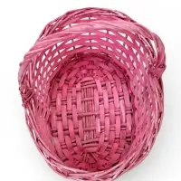 Корзина плетеная ива 28 х 20 х 11 см ручка 14 см, розовый