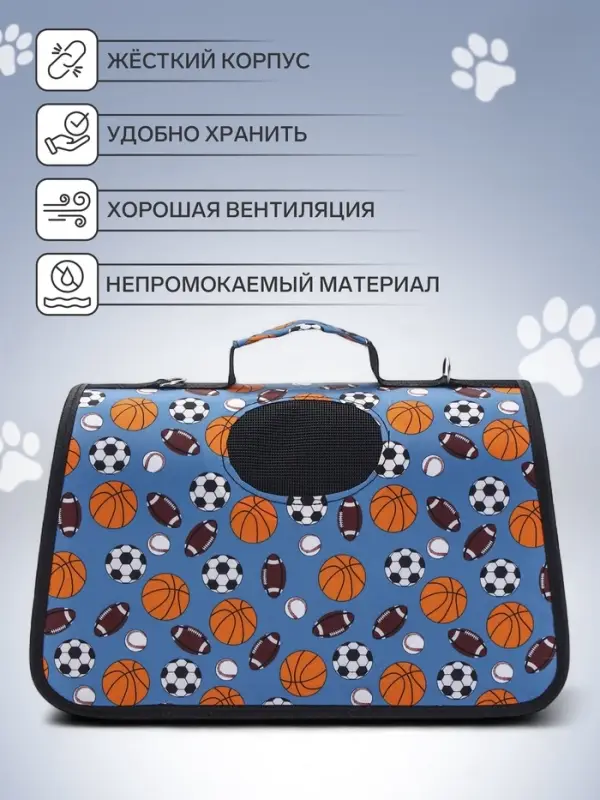 Сумка - переноска для животных &laquo;Спорт&raquo;, размер M, 40&times;21&times;27 см, голубая