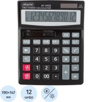 Калькулятор настольный ПОЛНОРАЗМЕРНЫЙ Attache AF-445B,12р,дв.пит,черный
