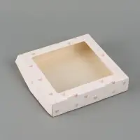 Коробка подарочная складная &laquo;Сердце&raquo;, 20&times;20&times;4 см, с окном