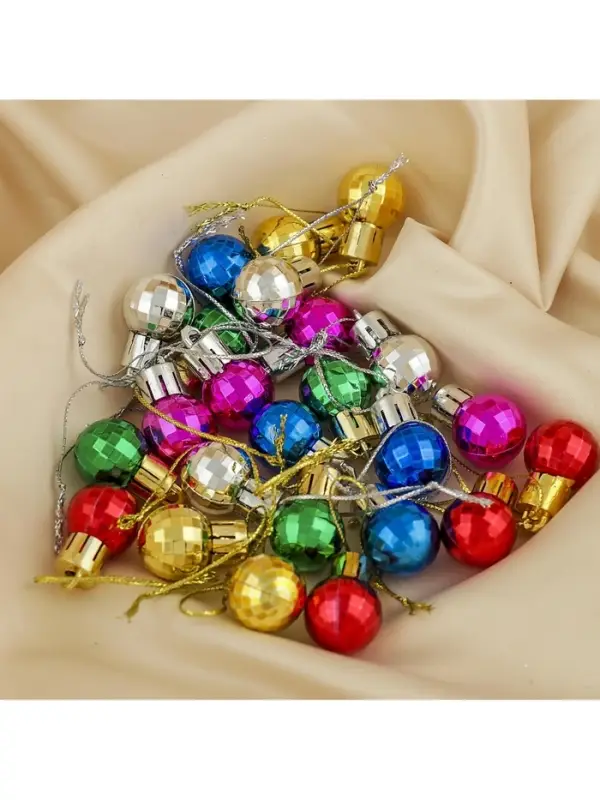 Ёлочные игрушки &laquo;Диско&raquo;, шары новогодние, d=2 см, набор 24 шт., МИКС