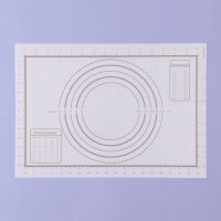 Коврик для выпечки и раскатки теста с разметкой, армированный, силикон, 42×29,5 см, белый