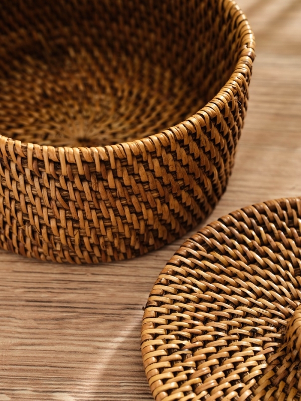 Корзинка плетеная ротанг, 12х12х8 см