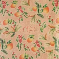 Упаковочная бумага на новый год крафтовая &laquo;Мандарины&raquo;, 70 х 100 см