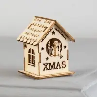 Ёлочная игрушка &laquo;Домик со снеговиком&raquo;, 6&times;4.5&times;4.5 см, от батареек, свечение тёплое белое