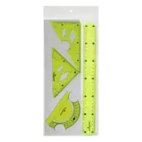 Набор геометрический Calligrata, силиконовый, гибкий, 4 предмета (линейка 30 см, 2 угольника, транспортир), МИКС