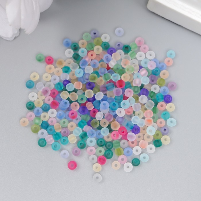 Бисер стекло 8/0  Бисер стекло 8/0 "Матовый полупрозрачный. Меланж ассорти" 10 гр