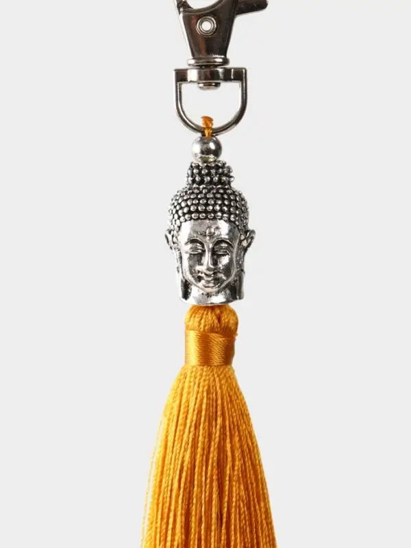 Брелок-кисточка Брелок-кисточка "Будда" 17 см, цв. золотистый, серебристый