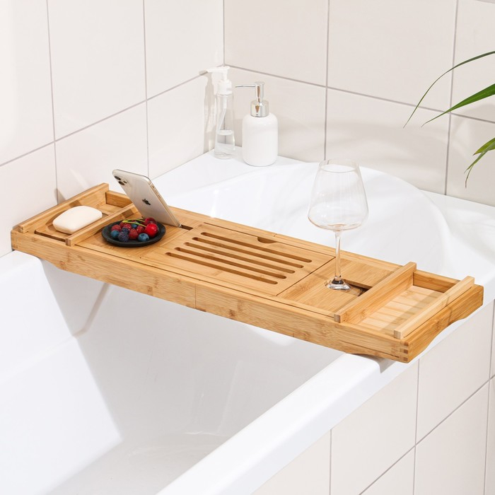 Столик- винница для ванны, большой, 75 (109) х 23 х 4,5 см, дерево Столик- винница для ванны, большой, 75 (109) х 23 х 4,5 см, дерево