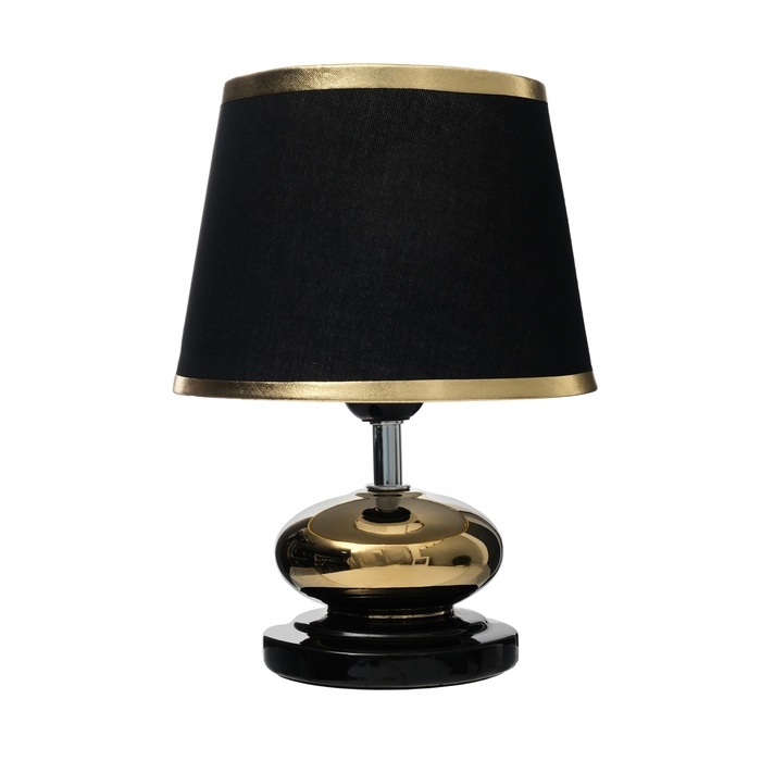 Настольная лампа с абажуром RISALUX «Капли», 1×40 Вт, Е27, чёрный /золото, 17×17×24 см Настольная лампа с абажуром RISALUX «Капли», 1×40 Вт, Е27, чёрный /золото, 17×17×24 см