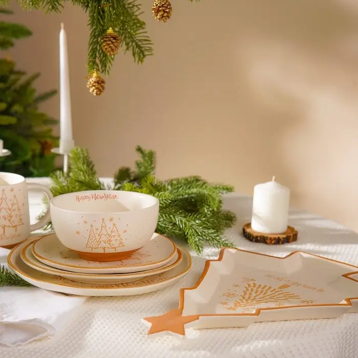 Тарелка SL Home &laquo;С Новым Годом&raquo;, d=23.3 см, керамика, белая