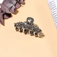 Крабик для волос &laquo;Ночной бриз&raquo;, узоры, 4.5 см, серебристый