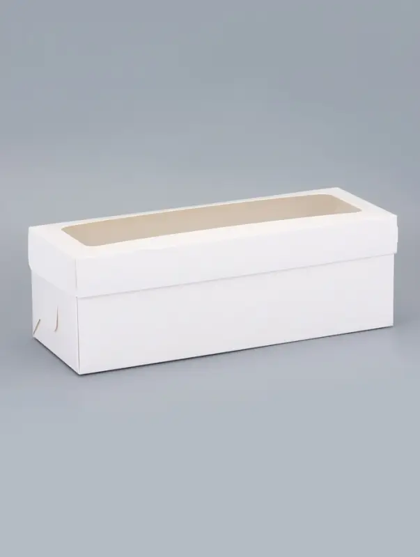 Коробка под рулет белая, с ПВХ окном, 30&times;11&times;10 см