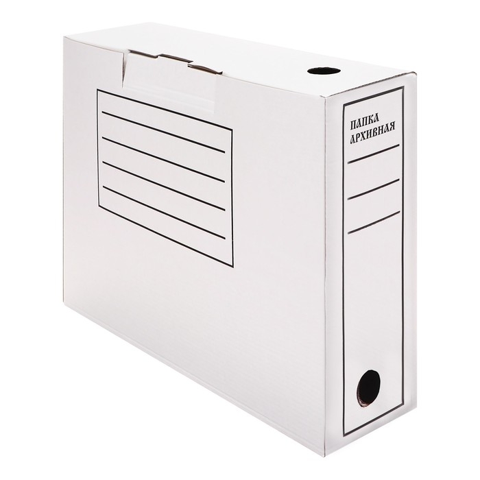 Короб архивный с клапаном А4, Calligrata, 100 мм, до 900 л, микрогофрокартон, белый Короб архивный с клапаном А4, Calligrata, 100 мм, до 900 л, микрогофрокартон, белый