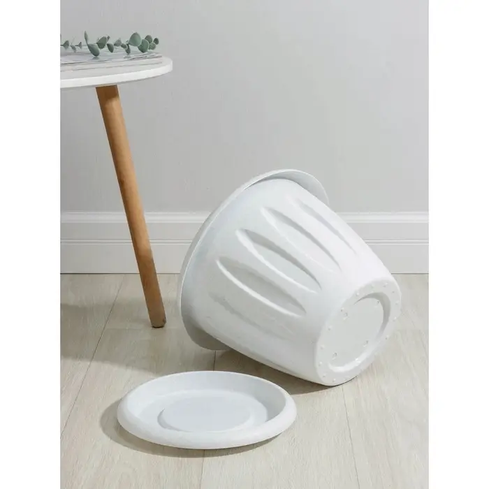 Горшок для цветов с поддоном &laquo;Фелиция&raquo;, 10.4 л, d=31.9 см, h=24.5 см, пластиковый, цвет мраморный