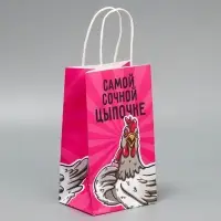 Пакет подарочный крафтовый, упаковка, &laquo;Цыпочка&raquo;, 12&times;21&times;9 см