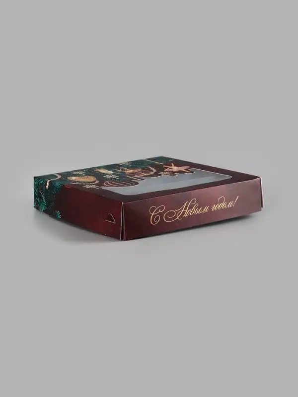 Коробка для 16 конфет &laquo;Новогодние игрушки&raquo;, 18,9 х 18,9 х 3,8 см