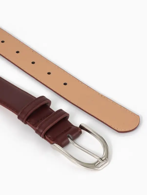 Ремень женский, 3.5&times;110 см, 1 прокол, серебристая пряжка, без винта, коричневый