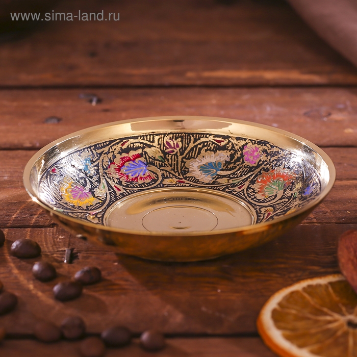 Чайная пара латунь  Чайная пара латунь "Цветы" 11х11х6 см