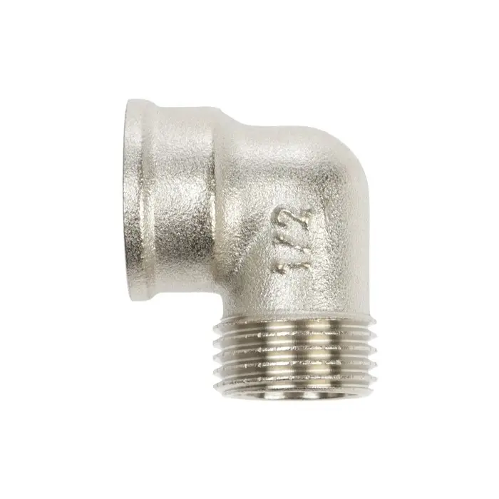 Угольник "CTM", 1/2", внутренняя/наружная резьба, никелированная латунь