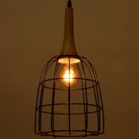 Светильник BayerLux &laquo;Чикаго&raquo;, 1&times;40 Вт, Е27, черный/коричневый, 24.5&times;24.5&times;44(144) см