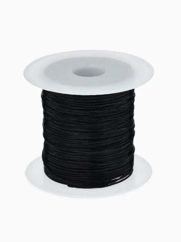 Нить силиконовая (резинка) d=1 мм, L=10 м (прочность 2250 денье), чёрная