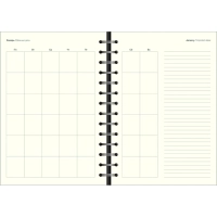 Бизнес-тетрадь Infolio 14x20см 96л клетка спираль Цветы, серый I1771/grey