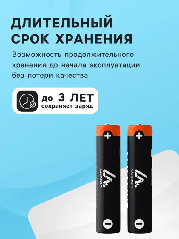 Батарейка солевая Luazon Super Heavy Duty, AAA, R03, блистер, 2 штуки