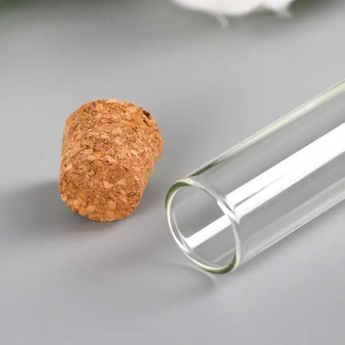 Декор для творчества стекло «Пробирка с пробкой», 20 мл, 12×1.5×1.5 см Декор для творчества стекло «Пробирка с пробкой», 20 мл, 12×1.5×1.5 см