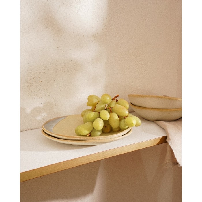 Набор тарелок фарфоровых SL Home «Волный Сардинии», d=27,5 см, цвет бежевый Набор тарелок фарфоровых SL Home «Волный Сардинии», d=27,5 см, цвет бежевый