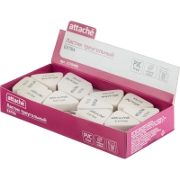 Ластик треугольный Attache Extra, натуральный каучук, 40x38x10мм, белый