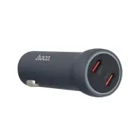 Переходник автомобильного зарядного устройства на 2 Type-C PD60W Z54B HOCO серый