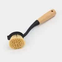 Щётка для посуды Доляна Meli, бамбуковая ручка, 25.5 см, чёрная