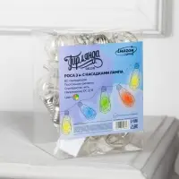 Гирлянда &laquo;Нить&raquo; 3 м с насадками &laquo;Лампа&raquo;, IP20, прозрачная нить, 80 LED, свечение мульти, 8 режимов, 220 В