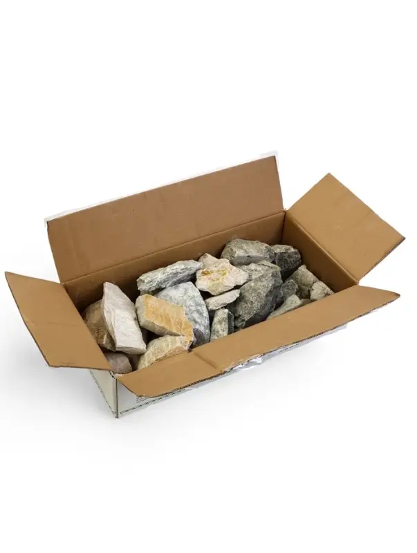 Камни для бани &laquo;Микс&raquo;, дунит, кварцит, талькохлорит, 30 кг, колотые, фракция 7-15 см