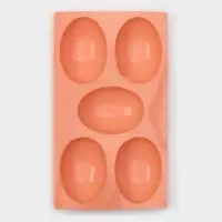 Форма для выпечки Доляна &laquo;Яйцо&raquo;, силикон, 30&times;17.5 см, 5 ячеек (10&times;7&times;3.5 см), персиковый
