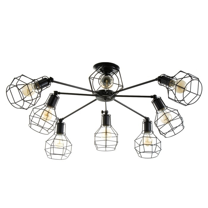 Люстра Люстра "Ортико" 8хЕ27 40Вт черный 80х80х25см BayerLux