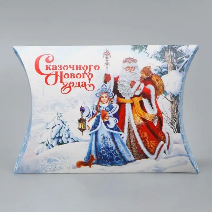 Коробка новогодняя складная фигурная «Сказочного Нового года», Дед Мороз со Снегурочкой, 19 х 14 х 4 см Коробка новогодняя складная фигурная «Сказочного Нового года», Дед Мороз со Снегурочкой, 19 х 14 х 4 см