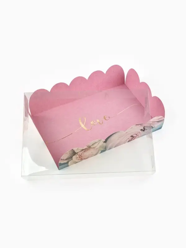 Коробка для печенья, кондитерская упаковка с пластиковой крышкой, &laquo;Прекрасные грёзы&raquo;, 20&times;30&times;8 см