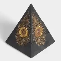 Шкатулка &laquo;Пирамидка&raquo;, 15&times;15&times;20 см, МДФ, чёрная