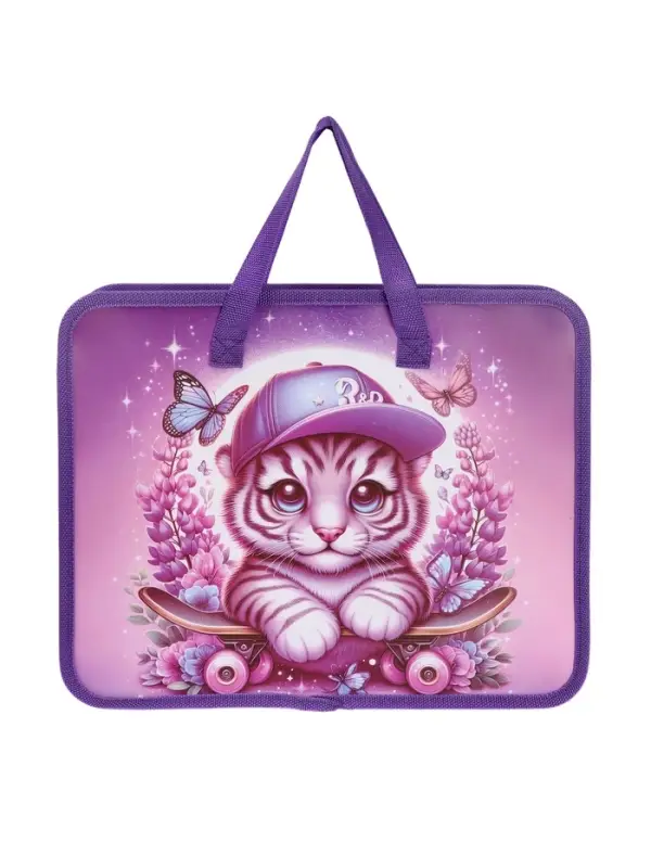 Папка с ручками &laquo;Тигренок&raquo;, А4, пластиковая, 70 мм, 322&times;256 мм